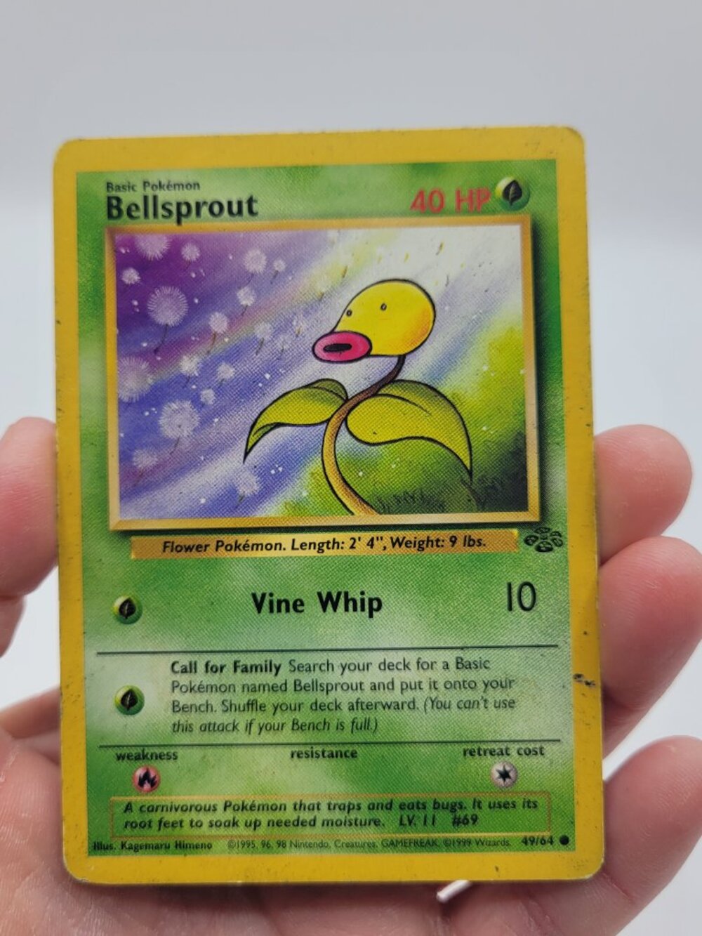 1999 Pokémon TCG Bellsprout Jungle 49/64 Regular Unlimited Common HP
